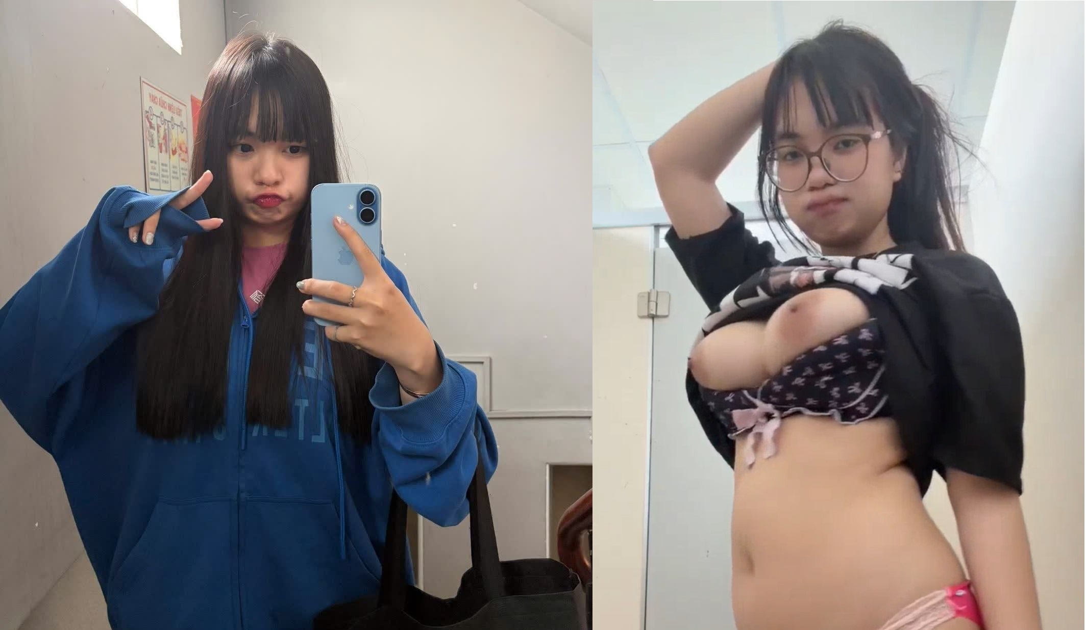 Sinh viên ngực khủng nũng nịu xin liếm lồn